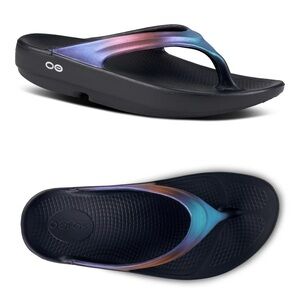 OOFOS Women's OOlala Luxe Sandal Midnight Spectre Orthopedic Flip Flops Size 8